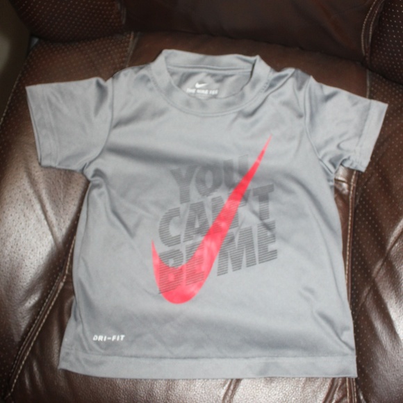 NIKE TEE DRI FIT 'YOU CAN'T BE ME" Gray Red short sleeve tee shirt size 2T EUC… - Picture 1 of 3